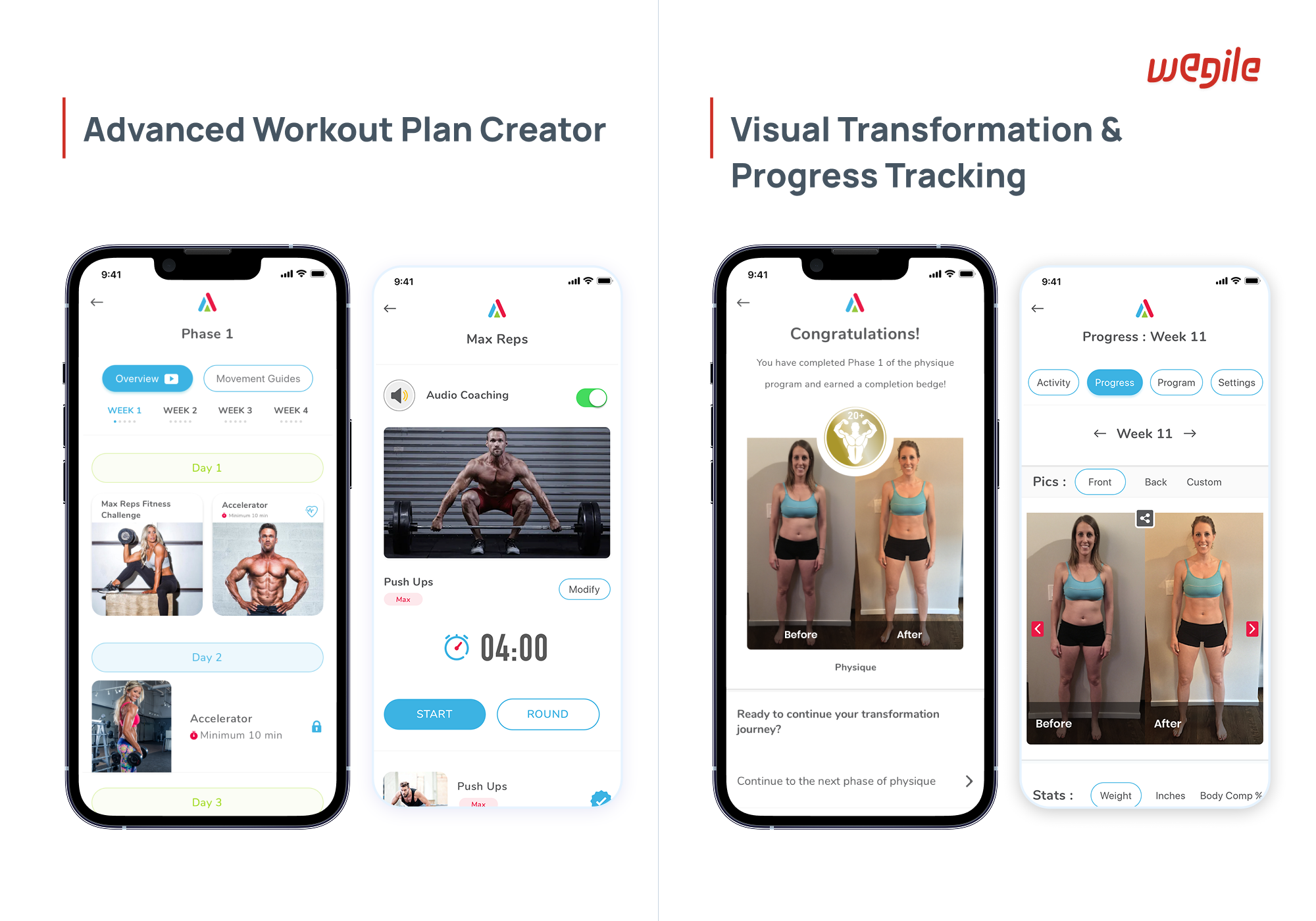 App Screens — Progress & Community